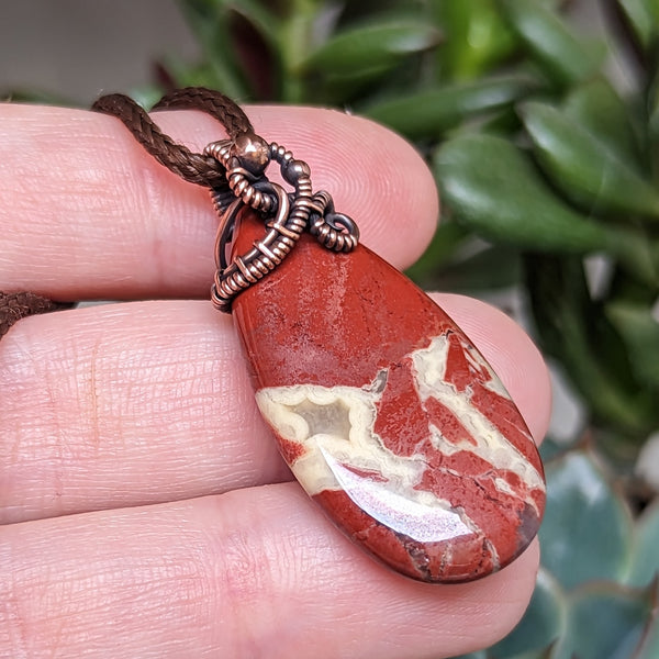 Rainbow Jasper Oxidized Copper Pendant
