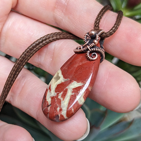 Rainbow Jasper Oxidized Copper Pendant