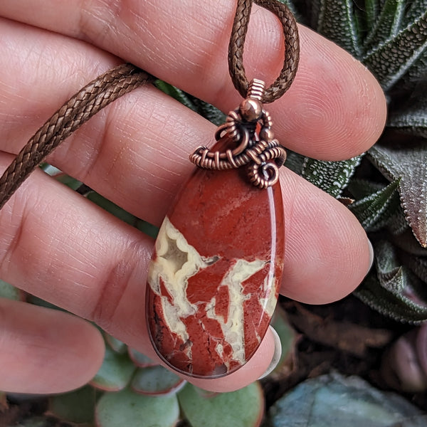 Rainbow Jasper Oxidized Copper Pendant