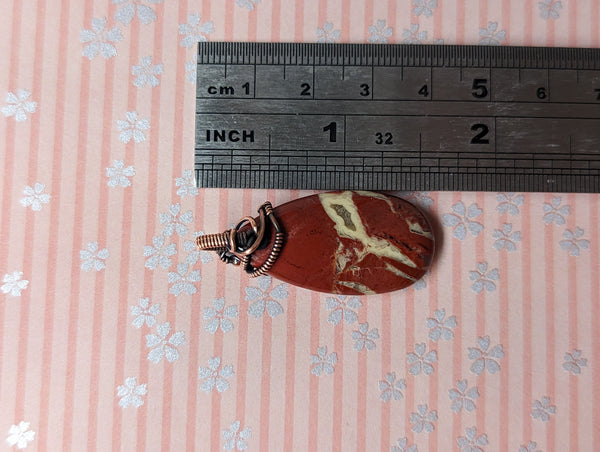 Rainbow Jasper Oxidized Copper Pendant