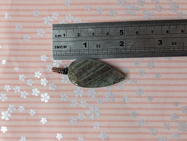 Labradorite Wire Wrapped Oxidized Copper Pendant