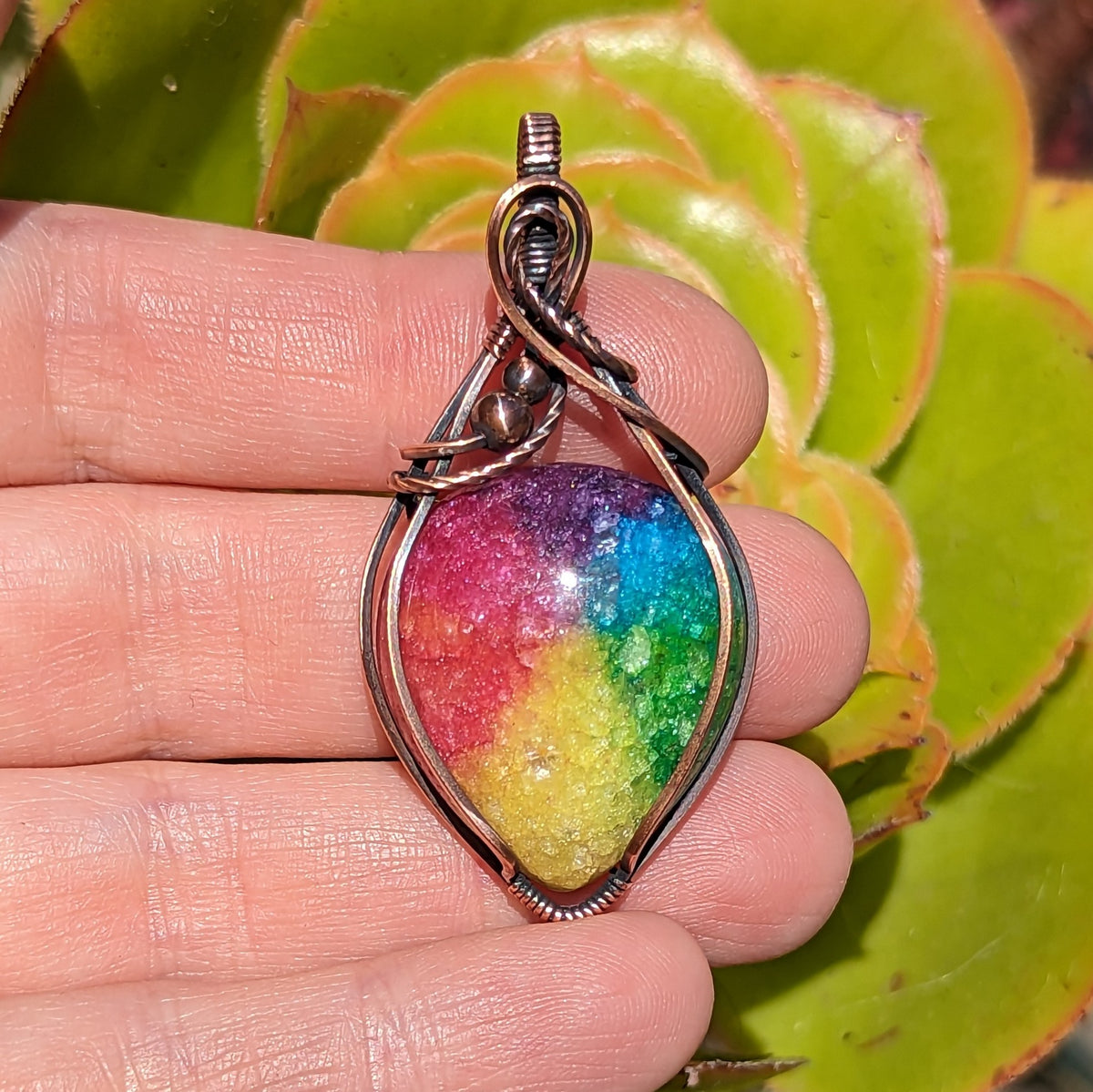 Rainbow Solar Quartz Pumpkin Necklace Pendant newest | Fall Jewelry | Copper Wire Wrapped Gemstone Pumpkin Pendant for Women Halloween Witch