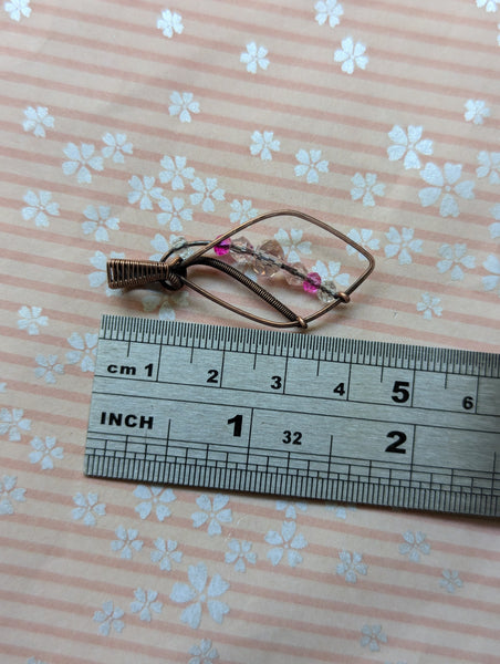 Wire Wrapped Pendant in Oxidized Copper