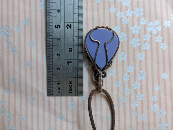 Plume Agate Doublet Wire Wrapped Pendant in Oxidized Copper