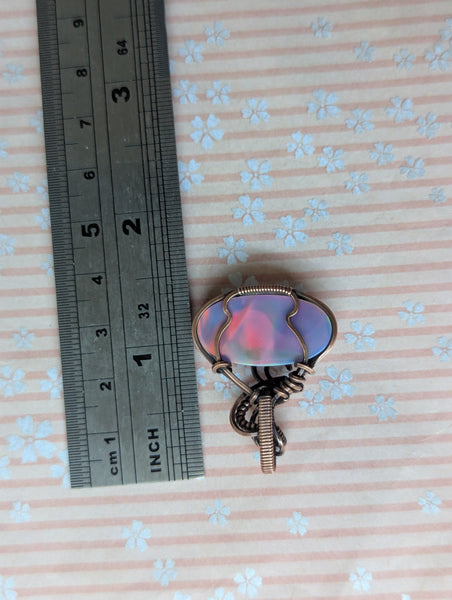 Aurora Landscape Wire Wrapped Pendant in Oxidized Copper