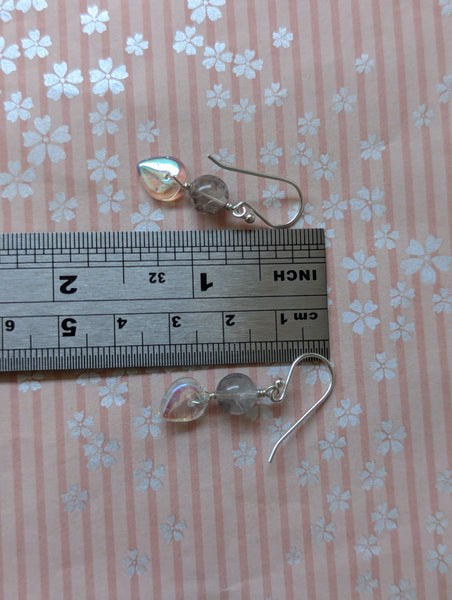 Dendritic Quartz Dangle Earrings in Sterling Silver