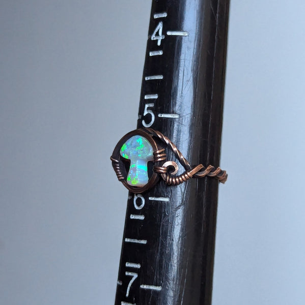 Mushroom Size 5.5 Ring in Oxidized Copper