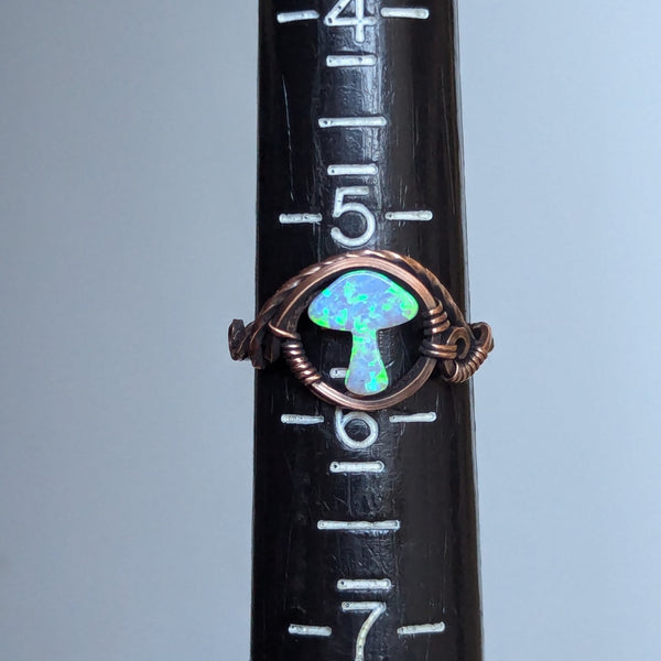 Mushroom Size 5.5 Ring in Oxidized Copper