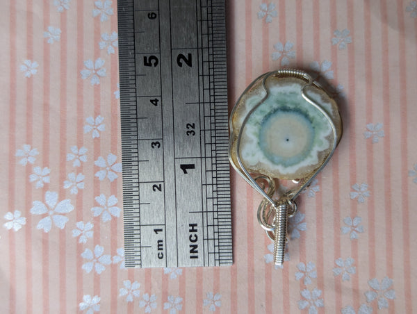 Solar Quartz Wire Wrapped Pendant in Sterling Silver
