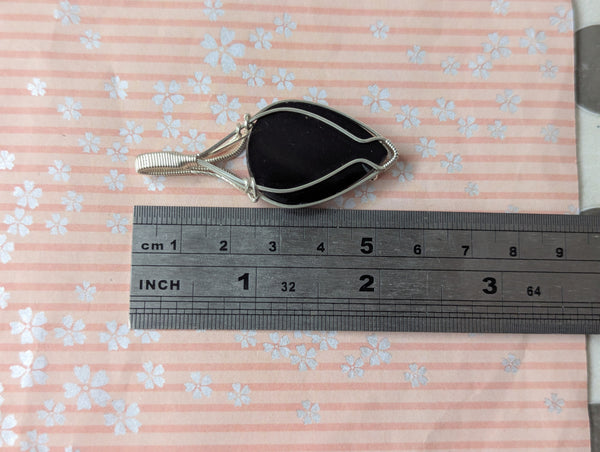 Moss Agate Doublet Wire Wrapped Pendant in Sterling Silver