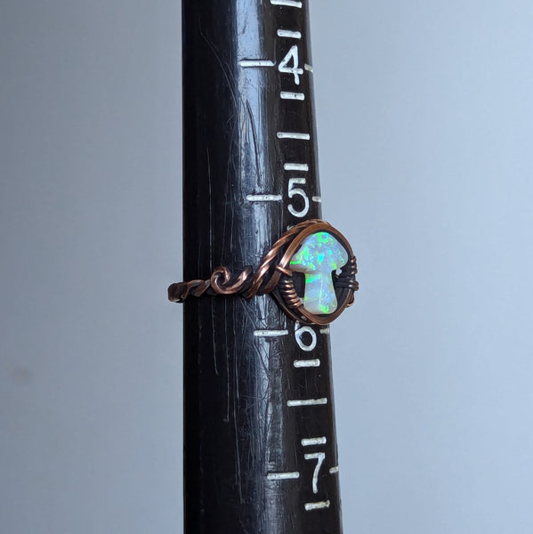 Mushroom Size 5.5 Ring in Oxidized Copper