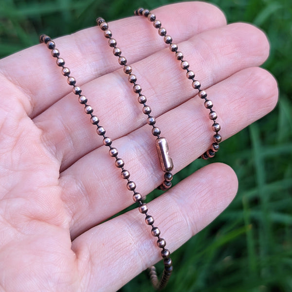 Solid Copper 20" Thin Ball Chain