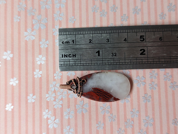 Red Brecciated Jasper Oxidized Copper Pendant