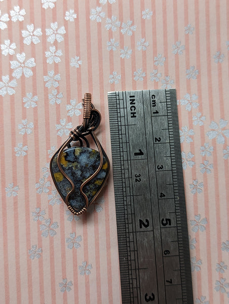 Sodalite Pendant in Oxidized Copper