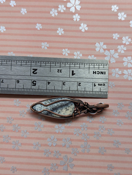 Dendritic Agate Wire Wrapped Oxidized Copper Pendant