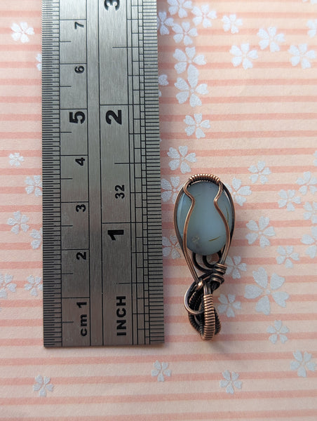Titanium Aura Druzy Wire Wrapped Oxidized Copper Pendant