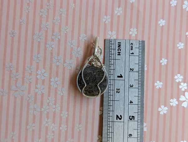 Galaxy Quartz Wire Wrapped Sterling Silver Pendant