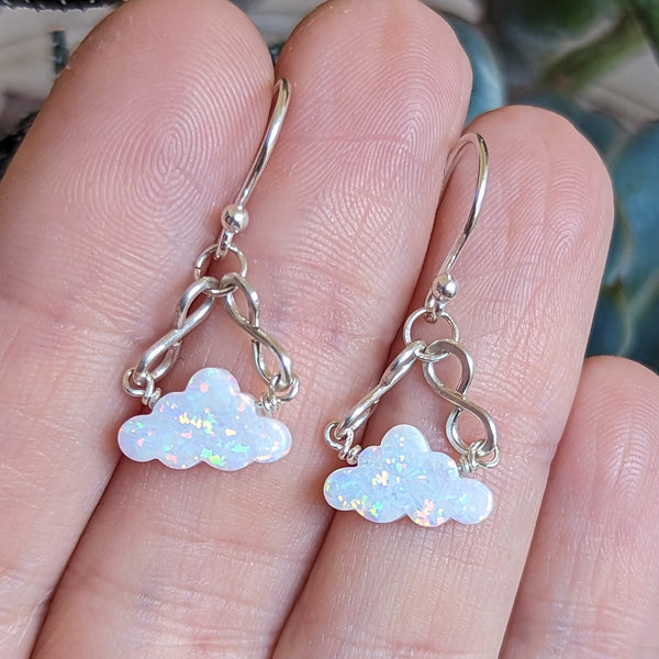 Clouds Dangle Hook Earrings in Sterling Silver