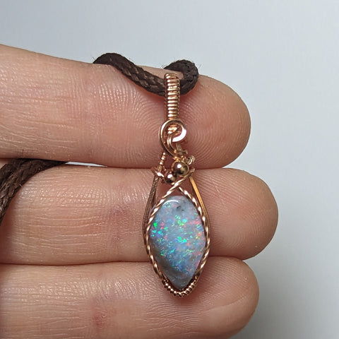 Australian Opal Mini Pendant in Rose Gold-fill