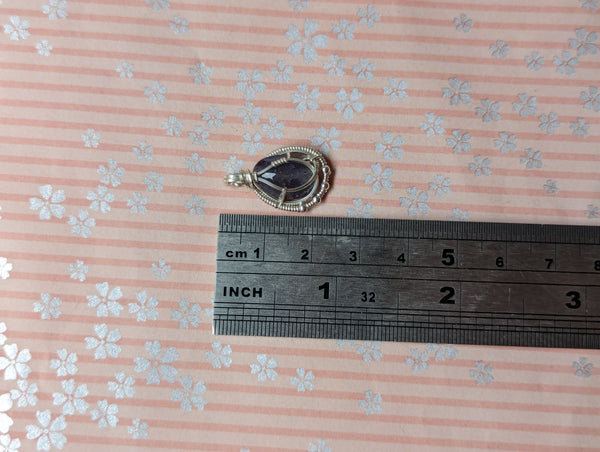 Iolite Sunstone Mini Pendant in Sterling Silver