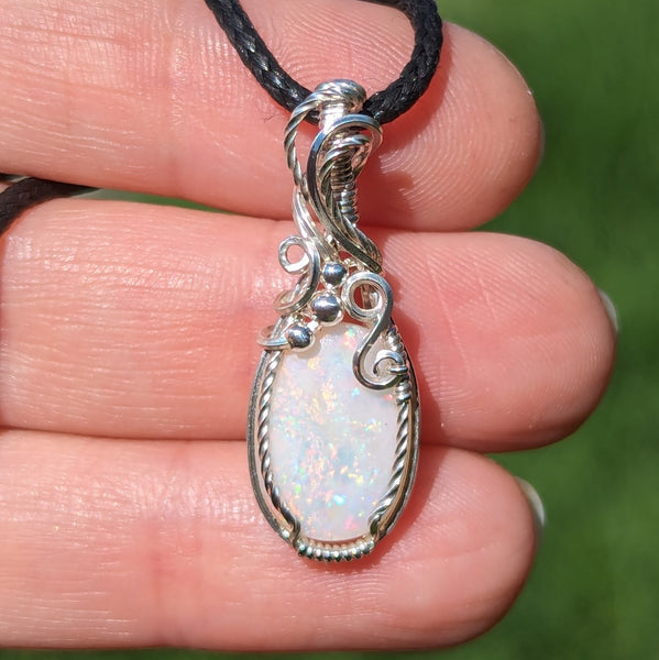 Australian Opal Pendant in Sterling Silver
