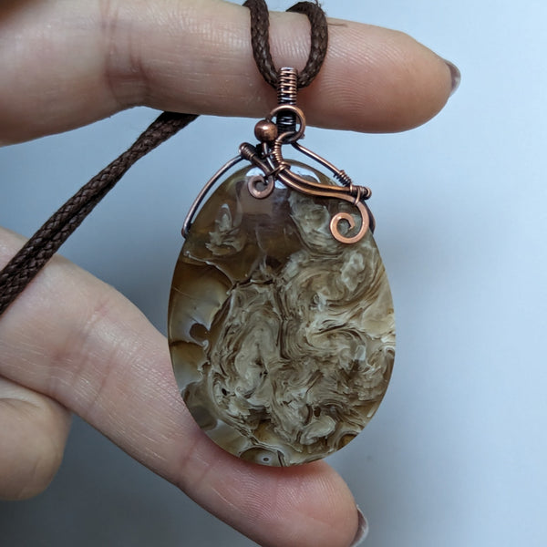 Swirly Resin Oxidized Copper Pendant