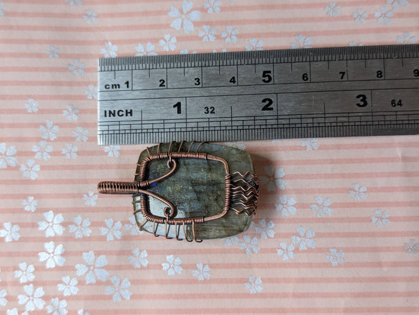 Labradorite Tree of Life Wire Wrapped Oxidized Copper Pendant