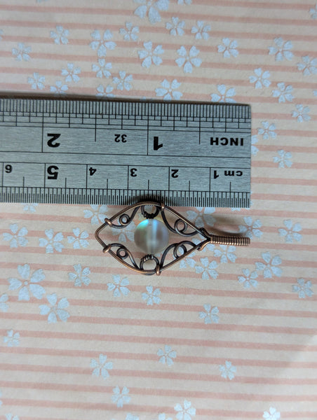 Swirly Wire Wrapped Oxidized Copper Pendant