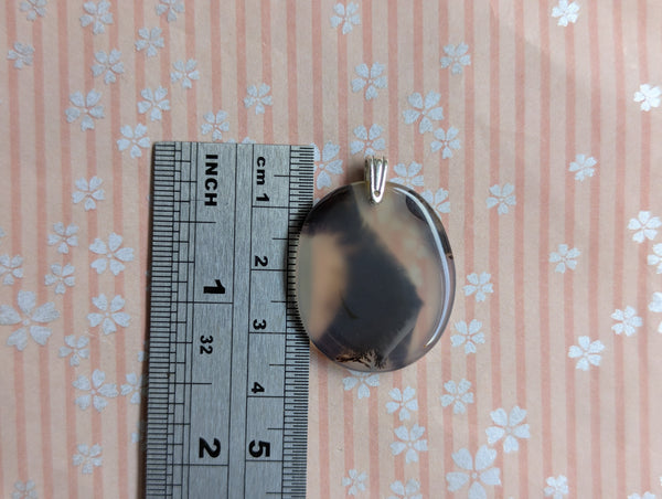 Dendritic Agate Sterling Silver Pendant