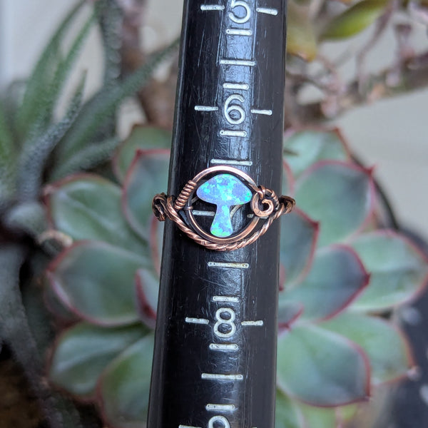 Mushroom Size 7 Ring in Oxidized Copper