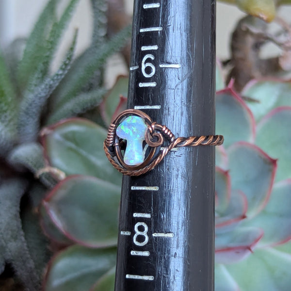 Mushroom Size 7 Ring in Oxidized Copper