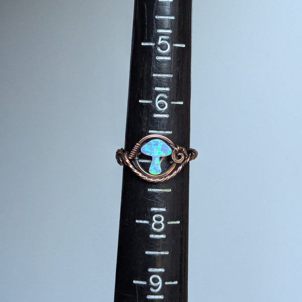 Mushroom Size 7 Ring in Oxidized Copper