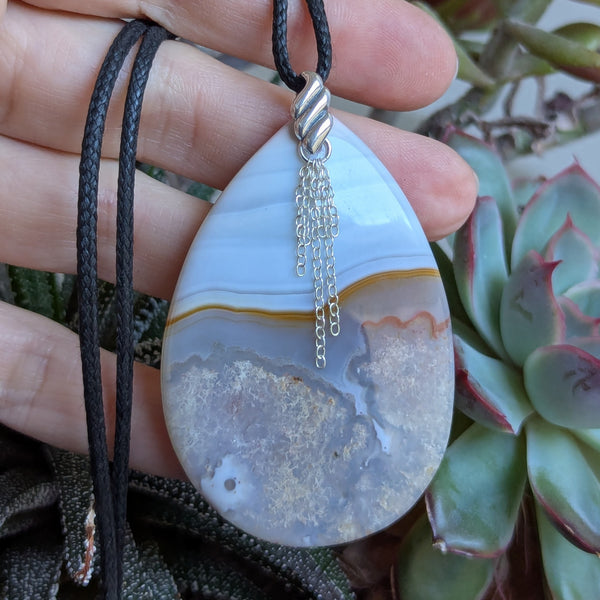 Agate Statement Pendant in Sterling Silver