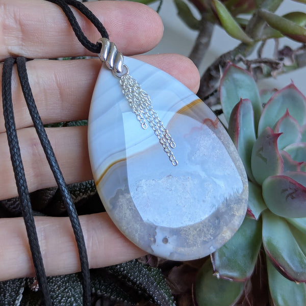 Agate Statement Pendant in Sterling Silver