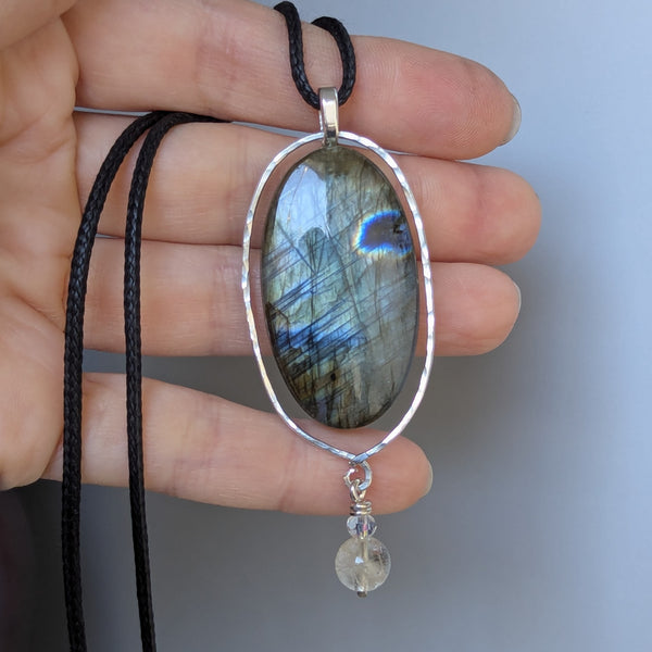 Labradorite Silver Plated Pendant