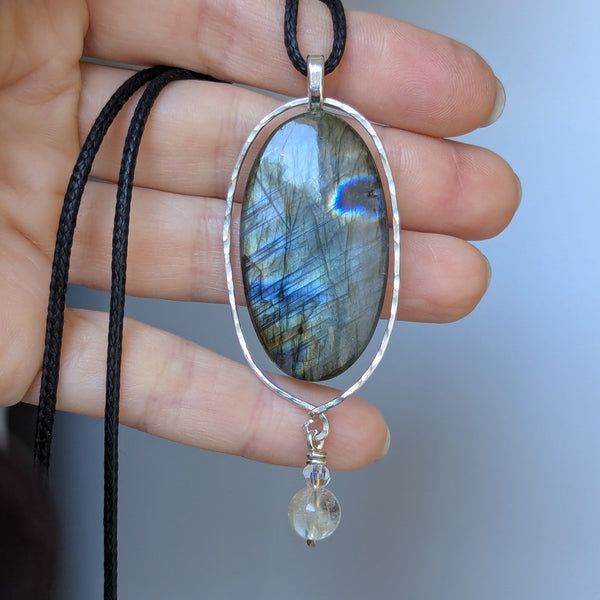 Labradorite Silver Plated Pendant
