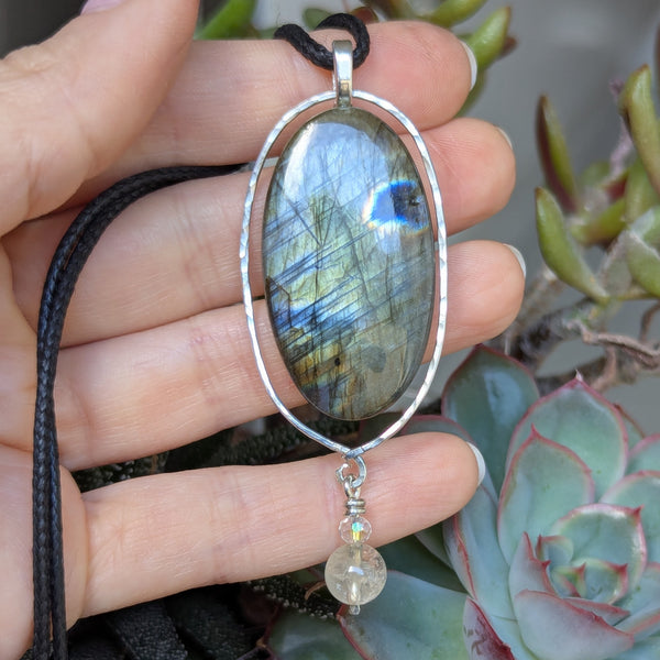 Labradorite Silver Plated Pendant