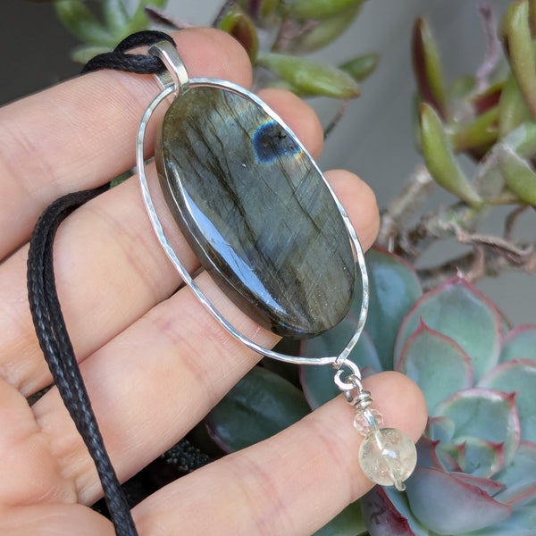 Labradorite Silver Plated Pendant