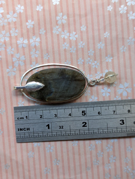 Labradorite Silver Plated Pendant