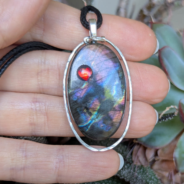 Labradorite Silver Plated Pendant