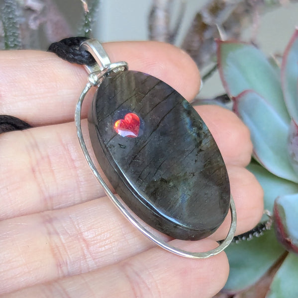 Labradorite Silver Plated Pendant