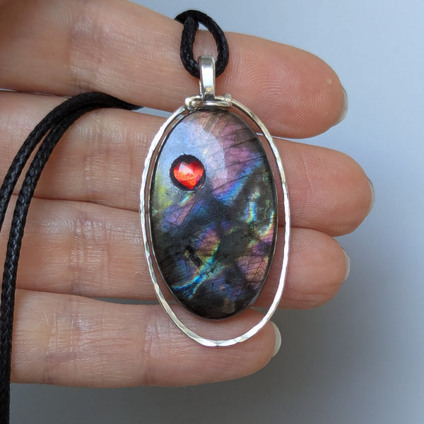 Labradorite Silver Plated Pendant