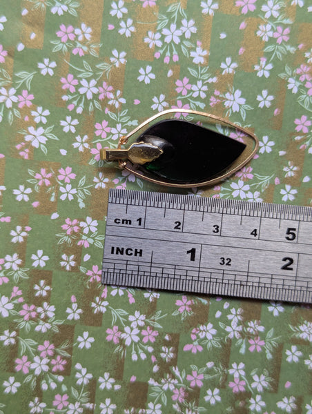 Plume Marcasite Gold/Bronze Pendant