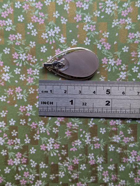 Grey Moonstone Silver Plated Pendant