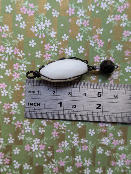 Faceted Wire Wrapped Enamelled Copper Pendant