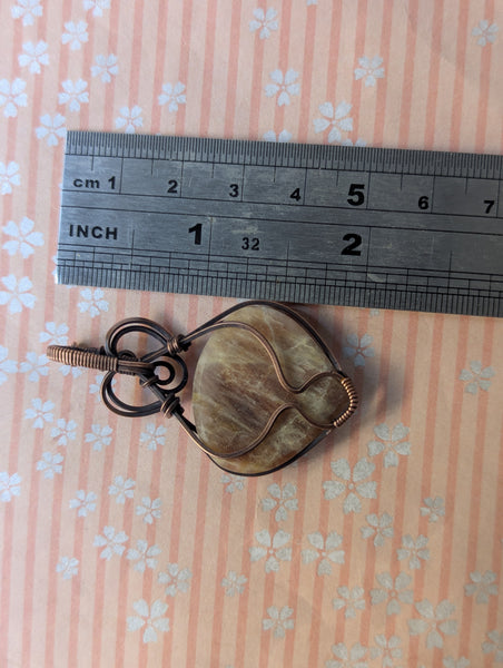 Belomorite Wire Wrapped Oxidized Copper Pendant