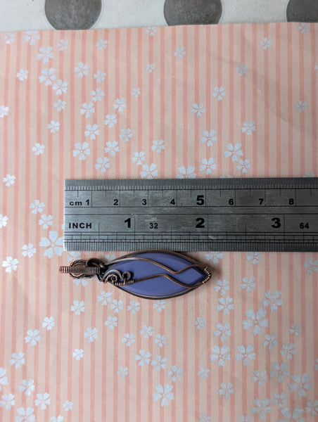 Plume Agate Doublet Wire Wrapped Oxidized Copper Pendant
