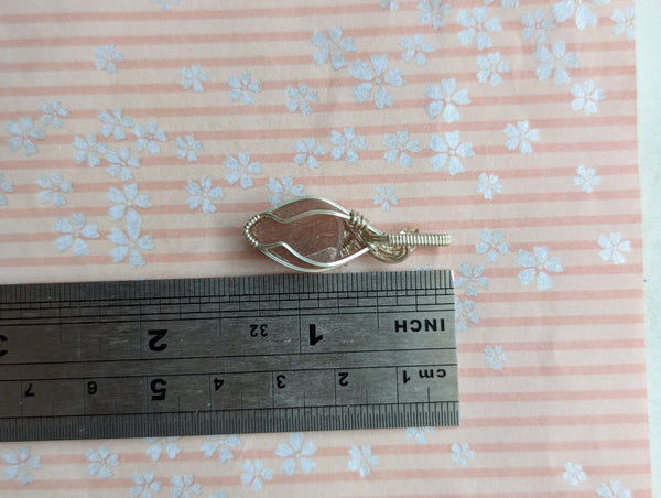 Peach Moonstone Mini Pendant in Sterling Silver