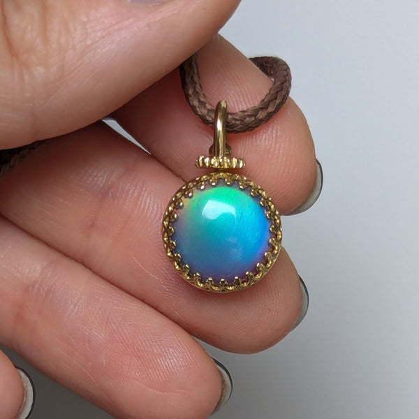 Aurora Opal Reversable Swivel Mini Pendant in Brass