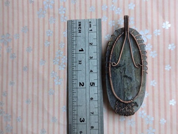 Labradorite Tree of Life Wire Wrapped Pendant in Oxidized Copper